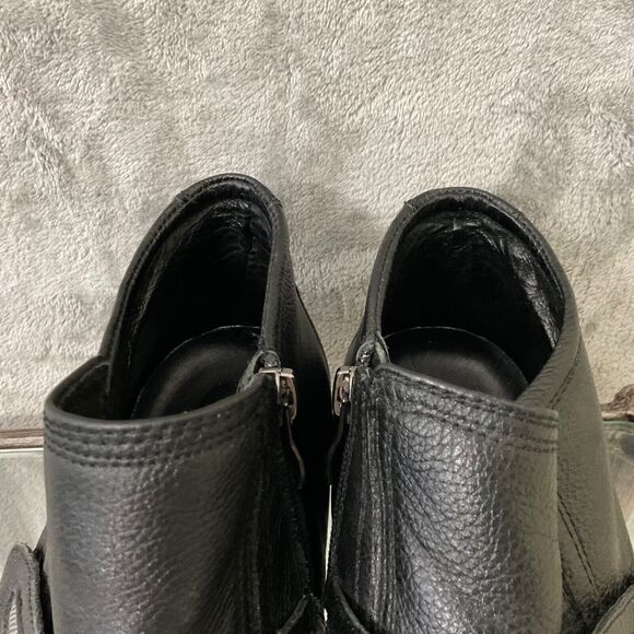 Velez Genuine Leather Booties woman’s 41/US size 10 Black hook/loop Futuristic - Picture 9 of 12